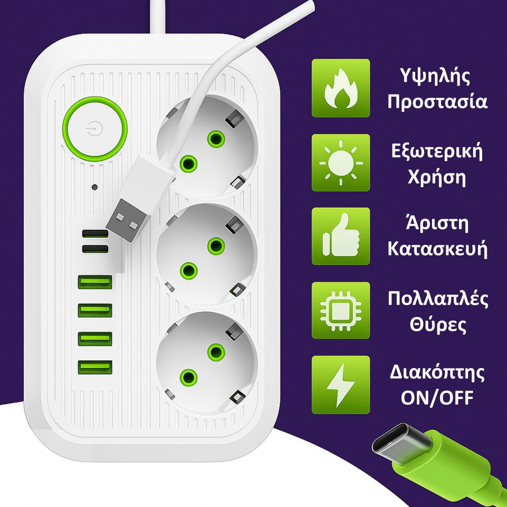 Venta Power Socket – Πολύπριζο με 6 Θύρες Φόρτισης