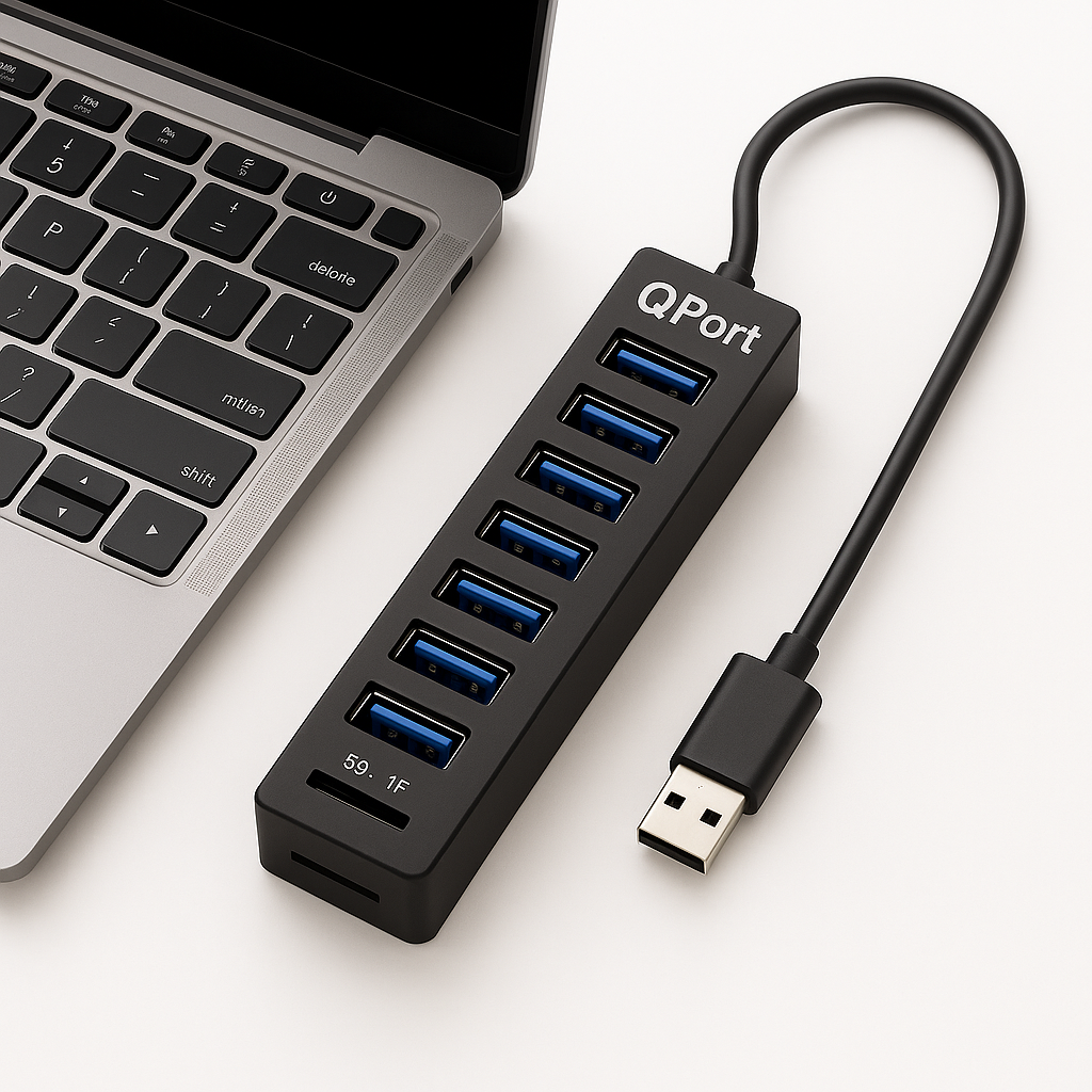 QPort- Hub 8 Θυρών USB με σύνδεση USB-C