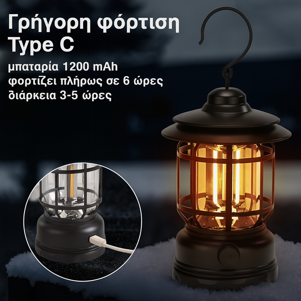 Camping Lamp- Επαναφορτιζόμενο Φανάρι